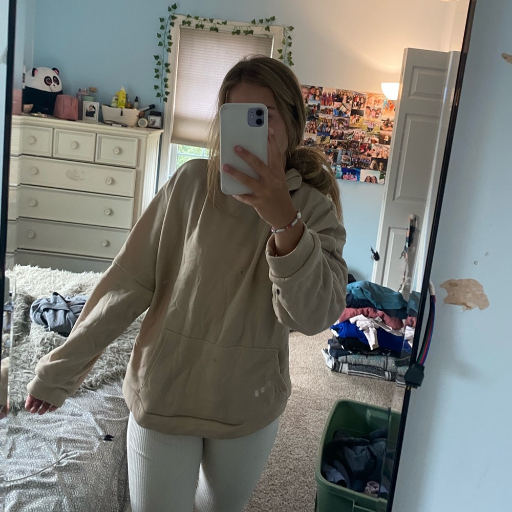 ligh brown sweatshirt